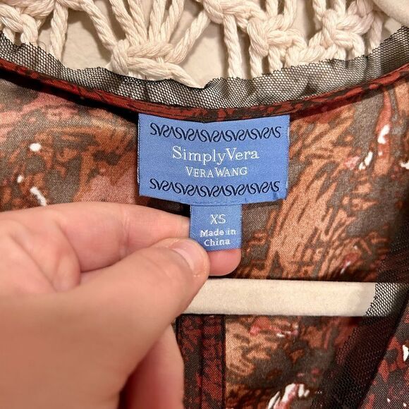 NWOT Vera Wang Floral Sequin Midi Dress Size XS - Picture 8 of 10